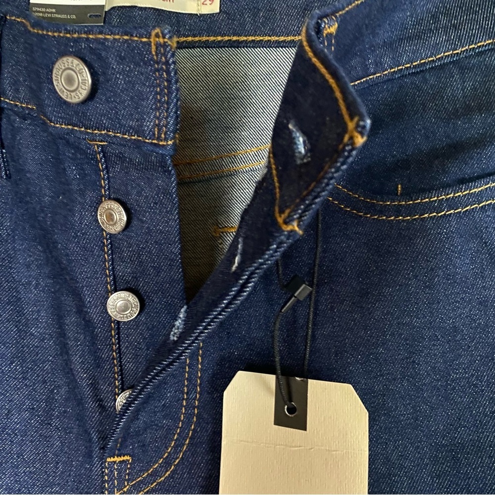 Levi's Dark Blue Straight Leg Jeans with Fringe Pocket - Picture 9 of 15